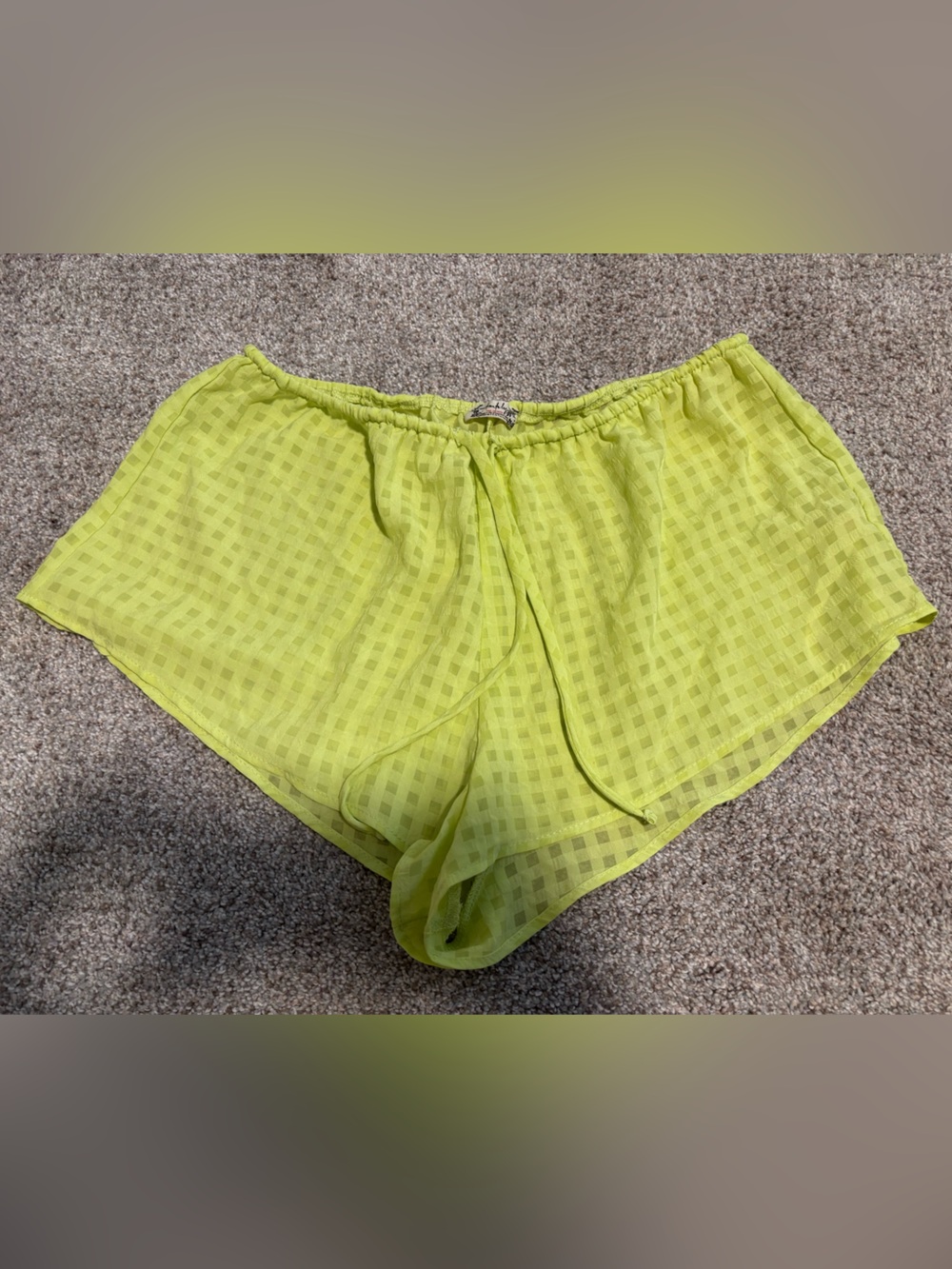 Free People Intimately Light Green Women's Drawstring Shorts Small